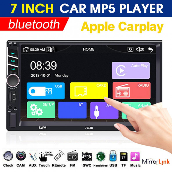 ProfroCAR Windows wince sistem 7 inç 7764B model Tft Usb-SD-Bluetoot-Aux ile Double 2DIN Oto Teyp