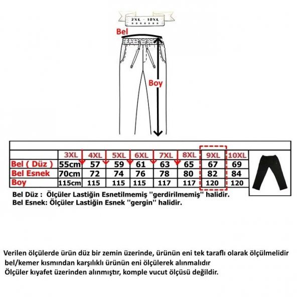 Erkek Büyük Beden Battal Boy Eşofman Alt 2 iplik 3XL-10XL - 4