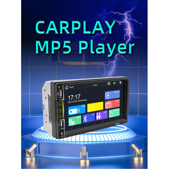 yeni X30D model 7 inç. Double ekran mp5+2usb+aux+Blutut Teyp.ve CarplaySıfır orj.ve full Aks.kutuda - 4