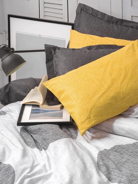 Cotton Box Modern Çift Kişilik Nevresim Takımı Dappled Sarı - 2
