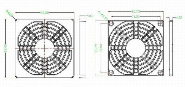 Fan Toz Filtresi - 8 cm - 2
