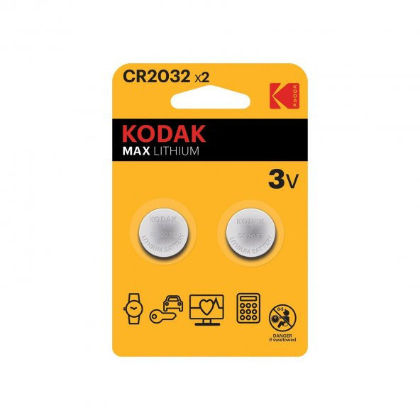 KODAK 2 ADET CR2032 ULTRA LİTYUM PARA PİL