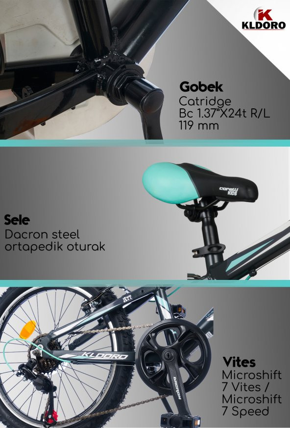 Kldoro Jett 20 Jant Vitesli Alüminyum Kadro Bisiklet Çocuk Bisikleti - 6