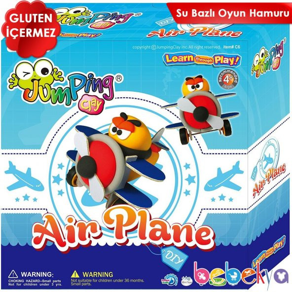 Jumping Clay Kendi Oyuncağını Kendin Yap Modelleme Oyun Hamuru Seti Uçak