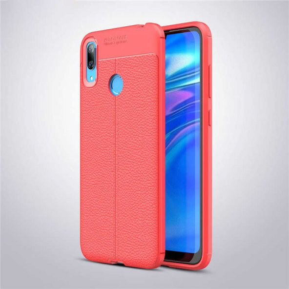 Huawei Y7 Prime 2019 Kılıf Zore Niss Deri Desenli Silikon Kılıf - 3