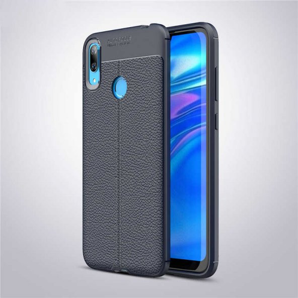 Huawei Y7 Prime 2019 Kılıf Zore Niss Deri Desenli Silikon Kılıf - 5