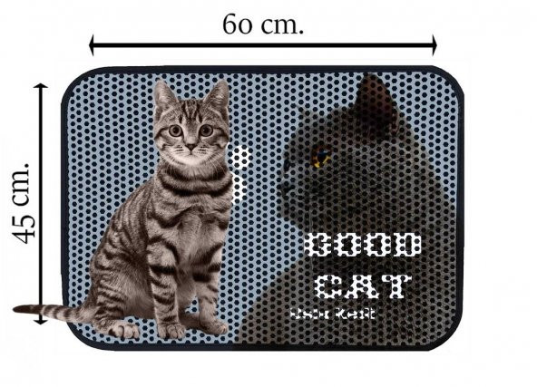 Miapet Elekli Desenli Kedi Tuvalet Önü Paspası 60 x 45 cm Good Cat - 2