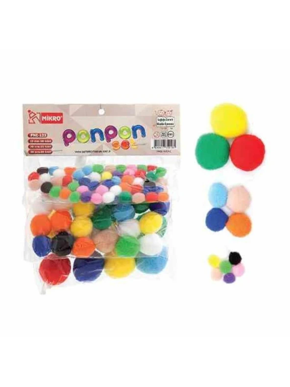 MIKRO 3 LU PONPON SET (PNC-123) ürün görseli