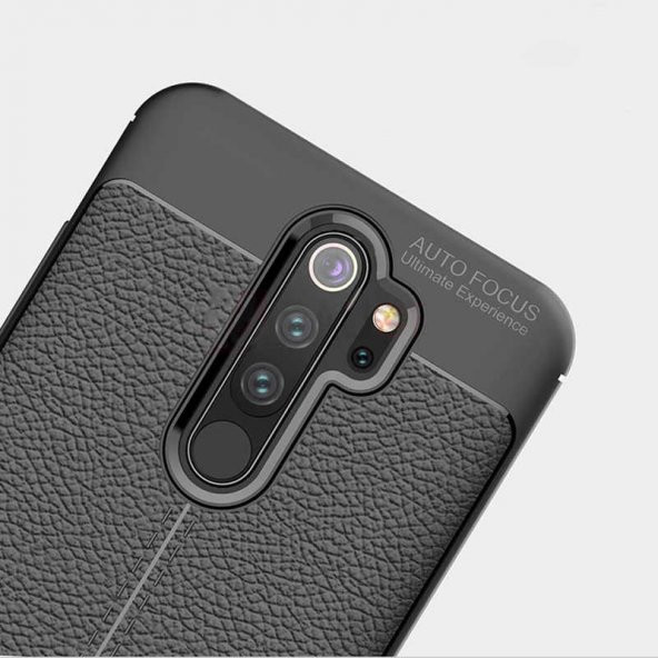 Xiaomi Redmi Note 8 Pro Kılıf Deri Görünüm Sert Karbon Kapak - 8