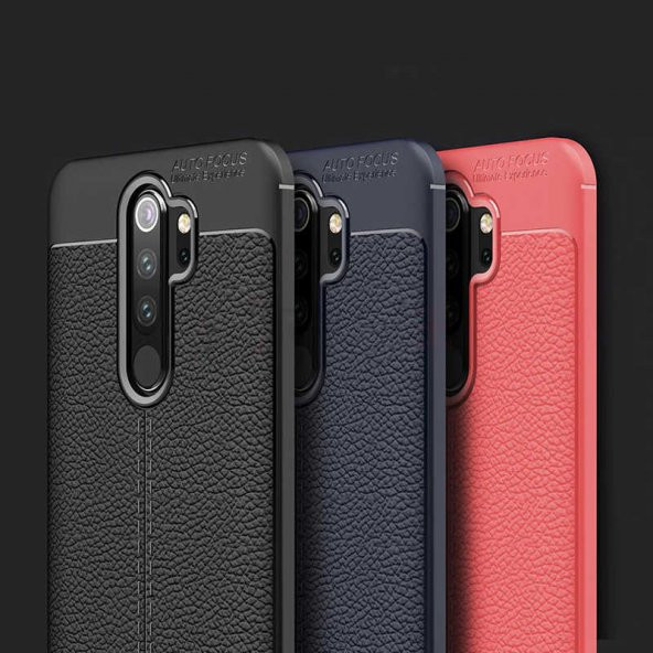 Xiaomi Redmi Note 8 Pro Kılıf Deri Görünüm Sert Karbon Kapak - 10