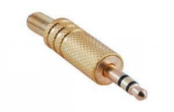 3.5 mm TRS Stereo Erkek Metal Gold Jack