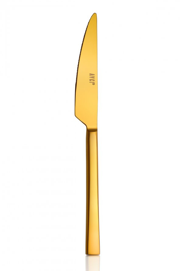 Klas Titanyum Mat Gold 12 Adet Yemek Bıçağı 18/10 Paslanmaz Çelik
