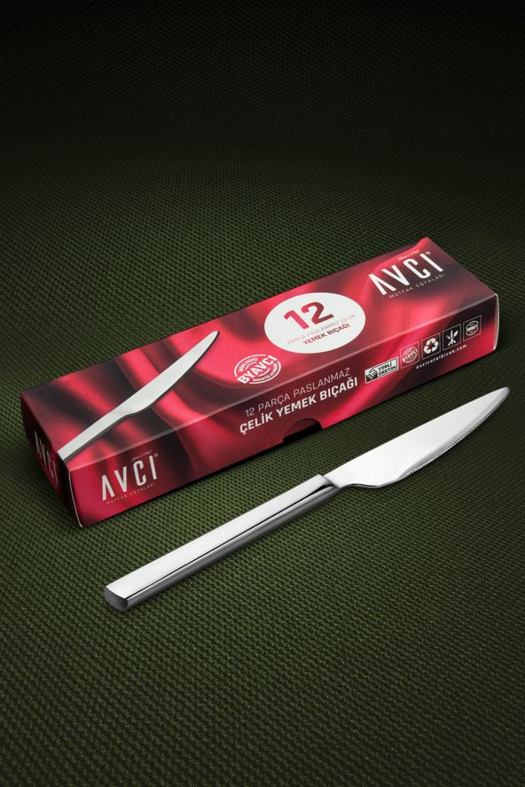 Klas 12 Adet Yemek Bıçağı 18/10 Paslanmaz Çelik