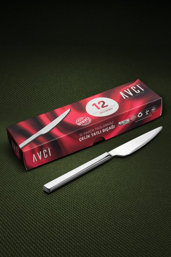 Klas 12 Adet Tatlı Bıçağı 18/10 Paslanmaz Çelik