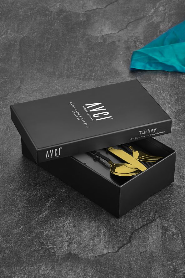 Black Mix Touch Mat 18 Parça Çatal Kaşık Bıçak Takımı 18/10 Paslanmaz Çelik - 3