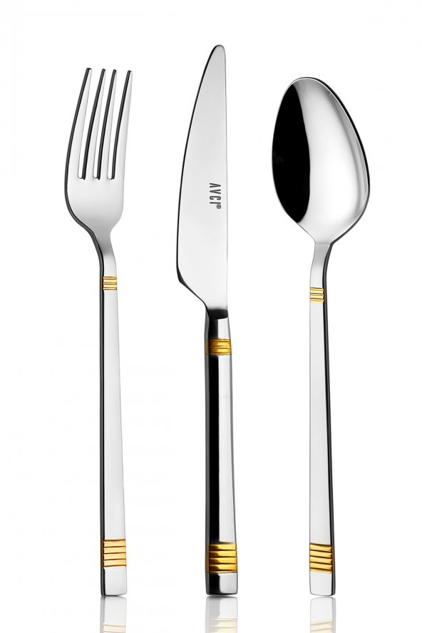 Duru Gold 72 Parça Çatal Kaşık Bıçak Takımı 18/10 Paslanmaz Çelik