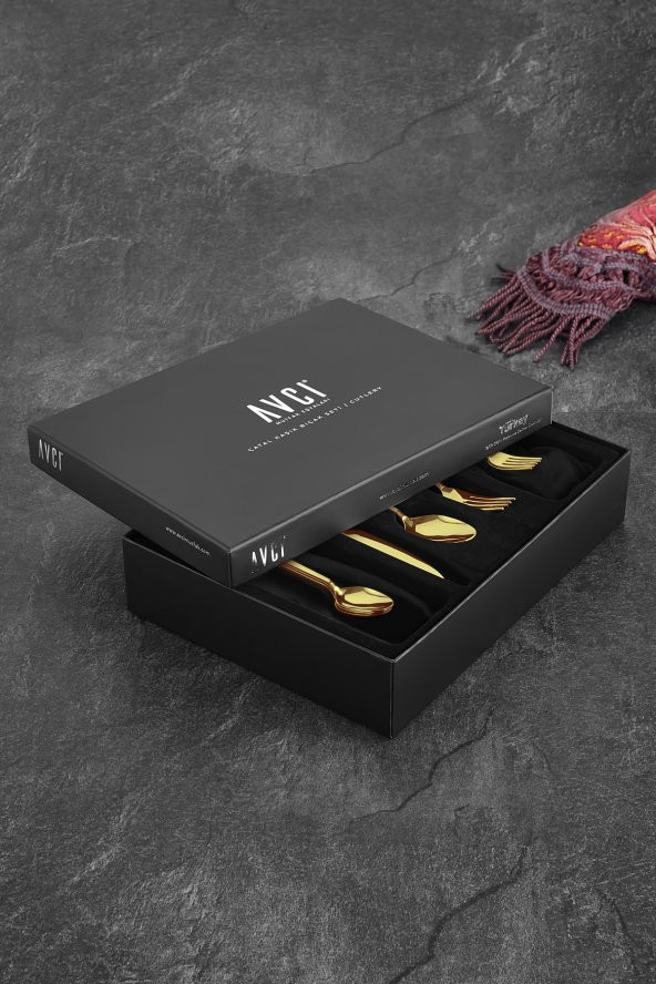 Klas Titanyum Parlak Gold 72 Parça Çatal Kaşık Bıçak Takımı 18/10 Paslanmaz Çelik - 3