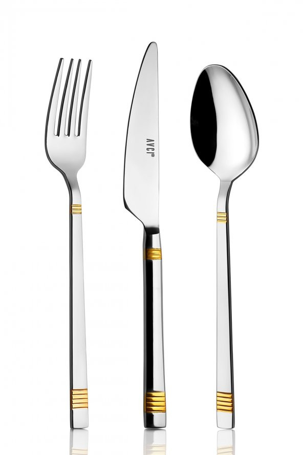 Duru Gold 24 Parça Çatal Kaşık Bıçak Takımı 18/10 Paslanmaz Çelik - 2