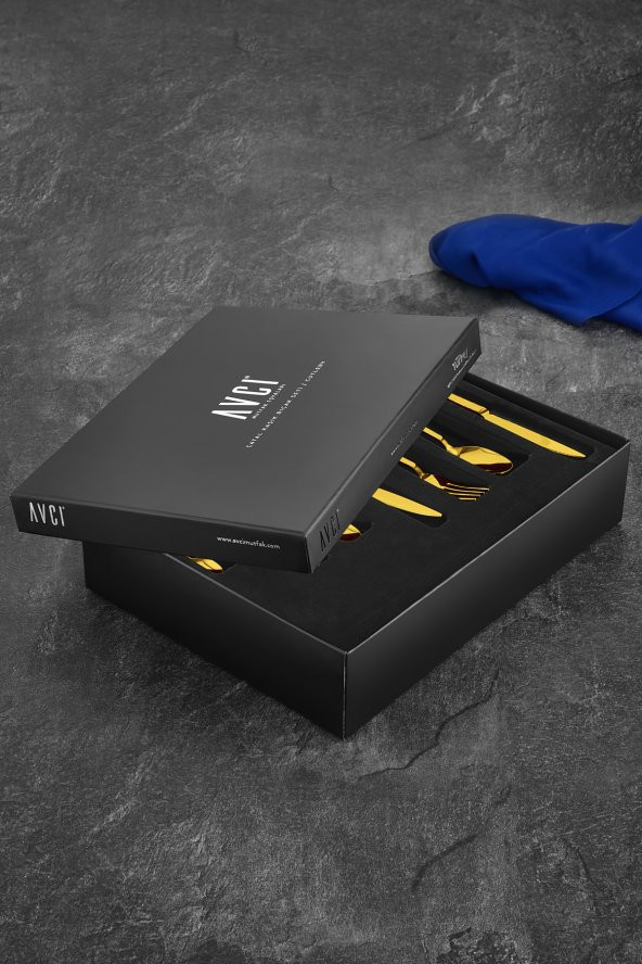 Klas Titanyum Parlak Gold 84 Parça Çatal Kaşık Bıçak Takımı 18/10 Paslanmaz Çelik - 3