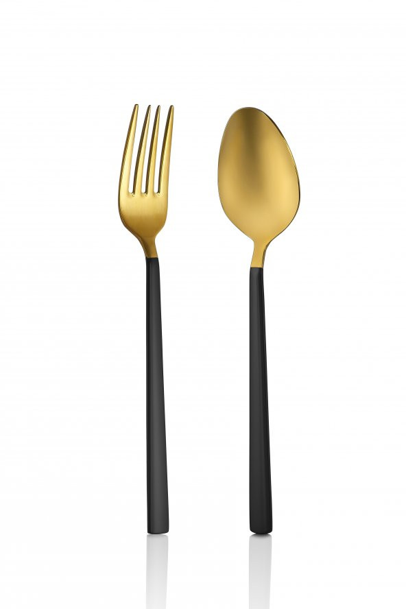 Black Mix Touch Mat 30 Parça Çatal Kaşık Takımı 18/10 Paslanmaz Çelik - 2