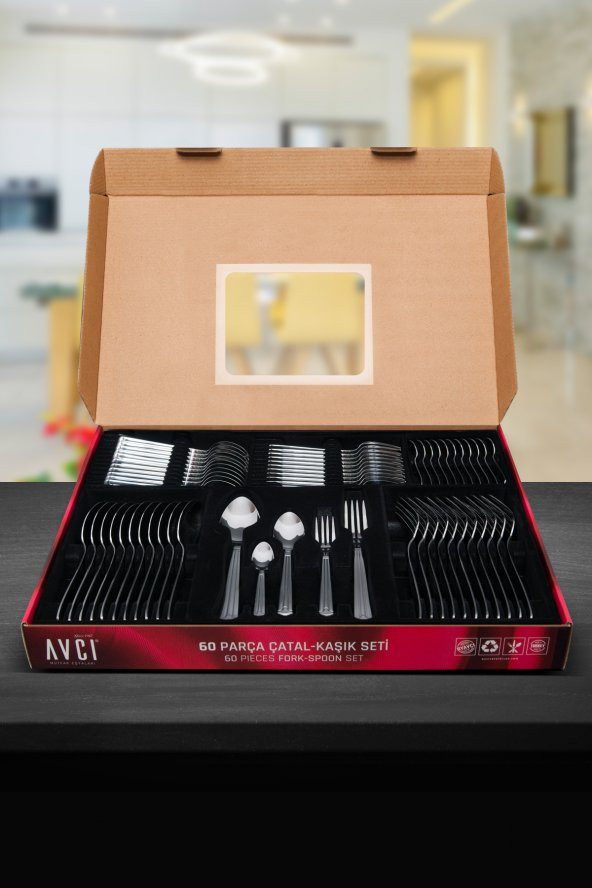 Yakamoz 60 Parça Çatal Kaşık Bıçak Takımı - Resim 2