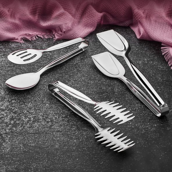 Lüks 3lü Maşa Servis Seti 18/10 Paslanmaz Çelik ürün görseli