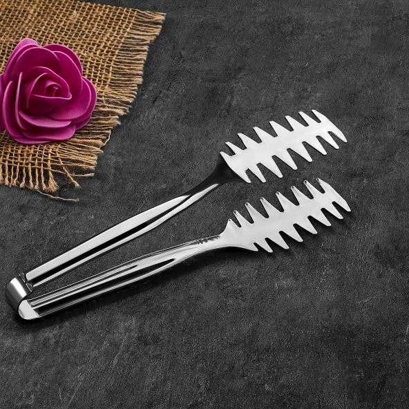 Lüks 3lü Maşa Servis Seti 18/10 Paslanmaz Çelik - Resim 2