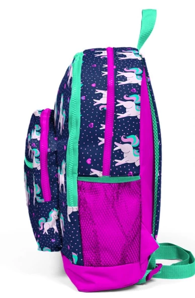 Coral High Mor Unicorn Baskılı İlkokul ve Günlük Sırt Çantası - Kız Çocuk - Resim 2