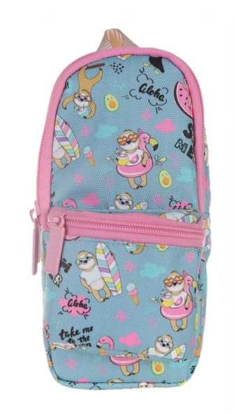 Kaukko Nature Junior Bag Flamingo ve Avokado Kalem Çantası - Kız Çocuk