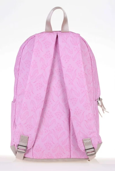 Kaukko Wichlight Pembe - Mor Çiçek Desenli Okul ve Günlük Sırt Çantası - Resim 3
