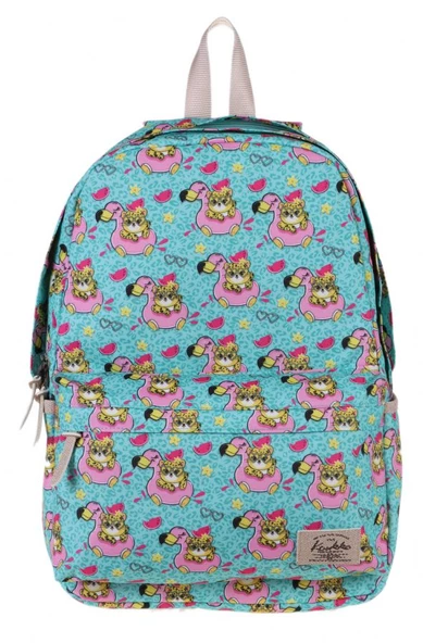 Kaukko Nature Turkuaz Aslan Flamingo Okul ve Günlük Sırt Çanta Seti - Resim 2