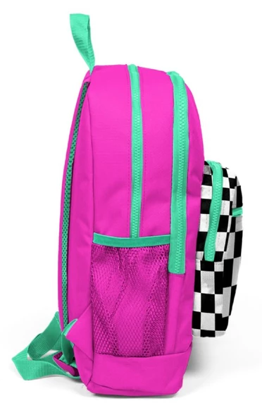 Coral High Pembe Damalı İlkokul ve Günlük Sırt Çantası - Kız Çocuk - USB ve AUX Soketli - Resim 2