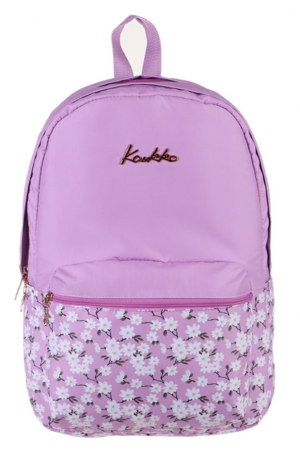 Kaukko Soft Floral Lila Çiçekli Okul ve Günlük Sırt Çantası