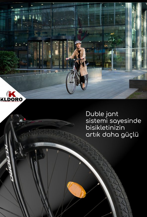 Kldoro Xk200 26 Jant Bisiklet 21 Vites V Fren Çamurluklu Bayan Bisikleti - 6