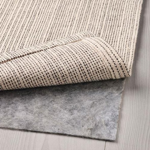 Natürel İnce Halı 120x180 cm %100 Pamuk MeridyenDukkan Kırık Beyaz 2 mm - 3