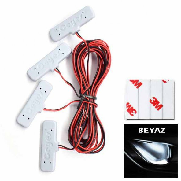 Kapı Kolu Aydınlatma Beyaz Araç İçi LED Kapı İçi LED Lamba Kapı Kolu Led Aydınlatma OTO Aksesuar - 3