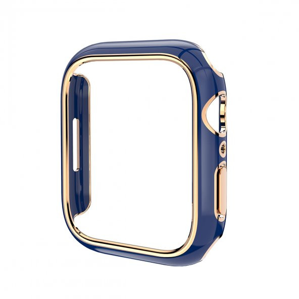 KNY Apple Watch 40 MM İçin Seramik Görünümlü Kasa Koruyucu Gard Kapak Mavi