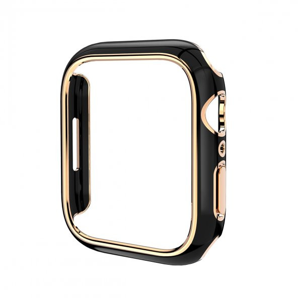 KNY Apple Watch 38 MM İçin Seramik Görünümlü Kasa Koruyucu Gard Kapak Siyah