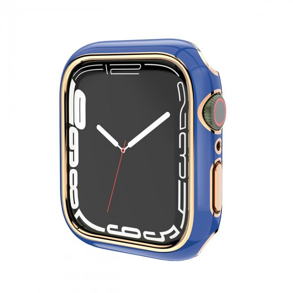 KNY Apple Watch 7 41 MM İçin Seramik Görünümlü Kasa Koruyucu Gard Kapak Siyah - 2