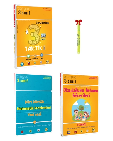 Tonguç 3.Sınıf Taktikli Soru Bankası ,Dört dörtlük Matematik ve Okuduğunu Anlama