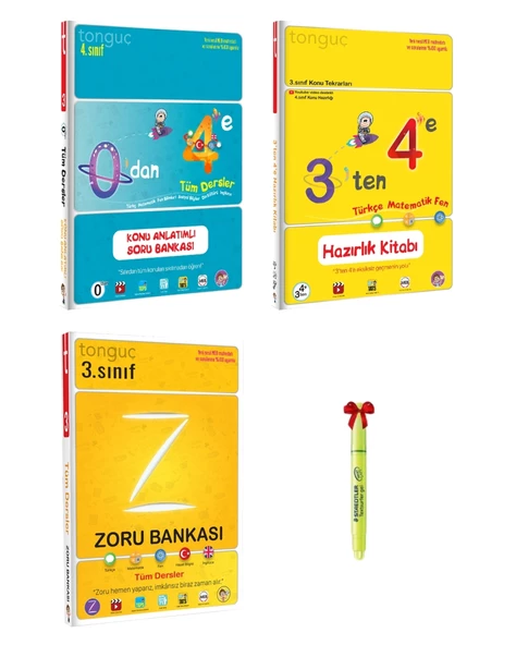 Tonguç 0'dan 4'e 3'den 4'e Hazırlık Kitabı ve 3.Sınıf Zoru Bankası