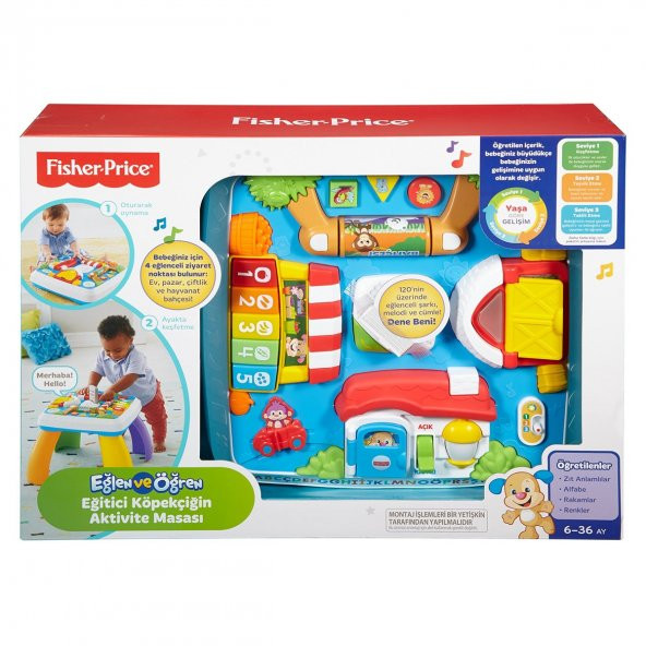DRH44 Fisher-Price® Yaşa Göre Gelişim Eğitici Köpekçiğin Aktivite Masası / Türkçe ve İngilizce / Eğlen ve Öğren