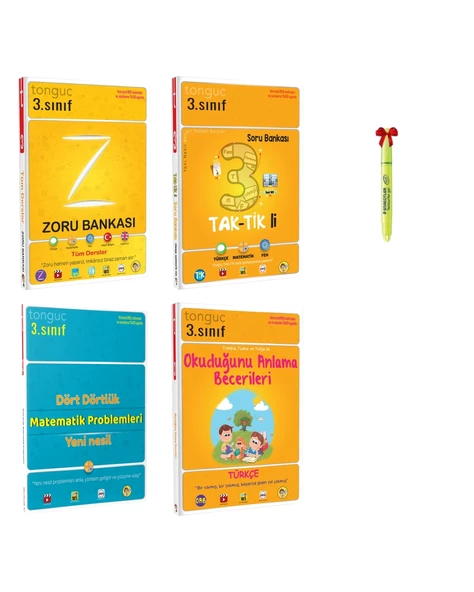 Tonguç 3.Sınıf Zoru,3 Taktikli Soru Bankası, Dört dörtlük Matematik ve Okuduğunu Anlama