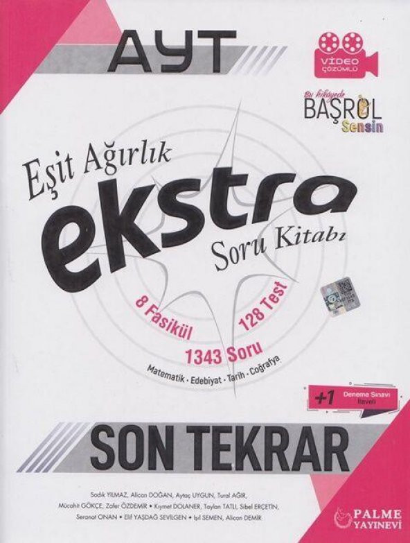 AYT Tüm Dersler Eşit Ağırlık Ekstra Son Tekrar Soru Kitabı Palme Yayınları