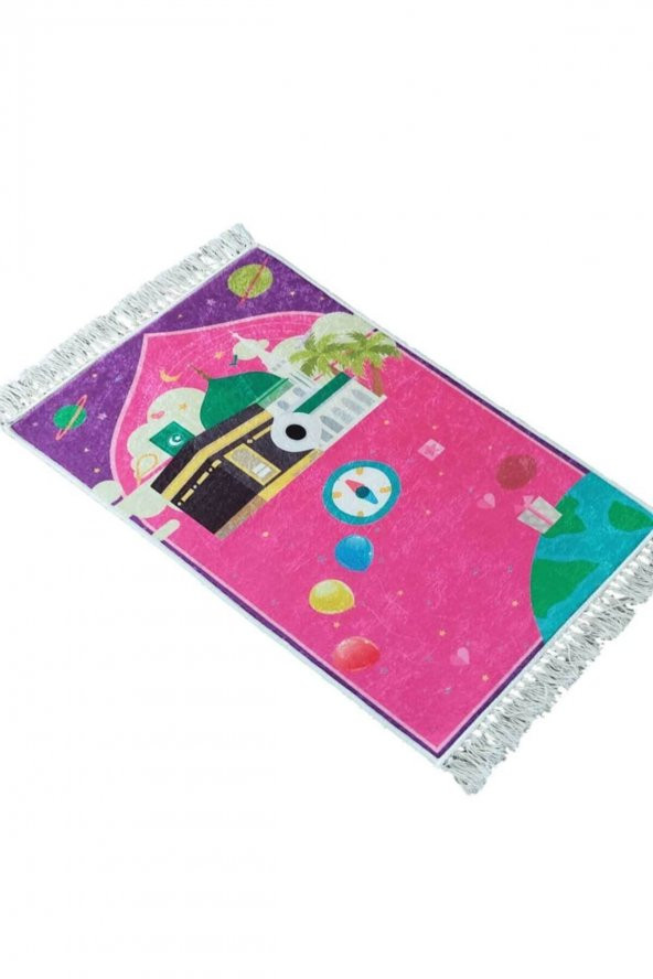 Çocuk Seccade Çocuk Namazlık Cocuklara Seccade Ilk Seccadem Çocuk Seccadesi Pembe - 2
