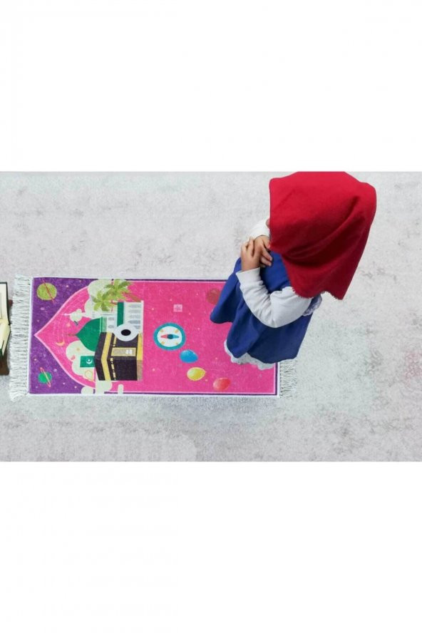 Çocuk Seccade Çocuk Namazlık Cocuklara Seccade Ilk Seccadem Çocuk Seccadesi Pembe - 3