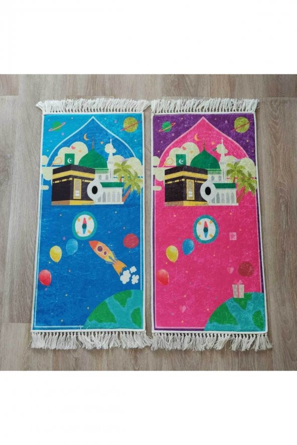Çocuk Seccade Çocuk Namazlık Cocuklara Seccade Ilk Seccadem Çocuk Seccadesi Pembe - 5