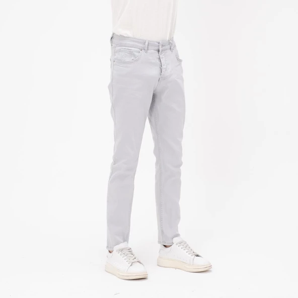 Erkek Slim Fit Düz Renk Likralı Jean Kot Pantolon - 8