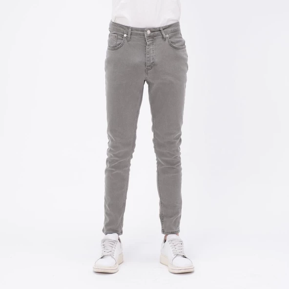 Erkek Slim Fit Düz Renk Likralı Jean Kot Pantolon - 10