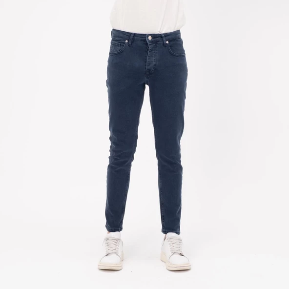 Erkek Slim Fit Düz Renk Likralı Jean Kot Pantolon